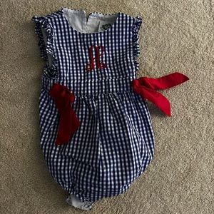 Cecil & Lou bubble dress with “A” monogram size 18M